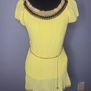 Ladies stylish gold necklace top w/chain belt